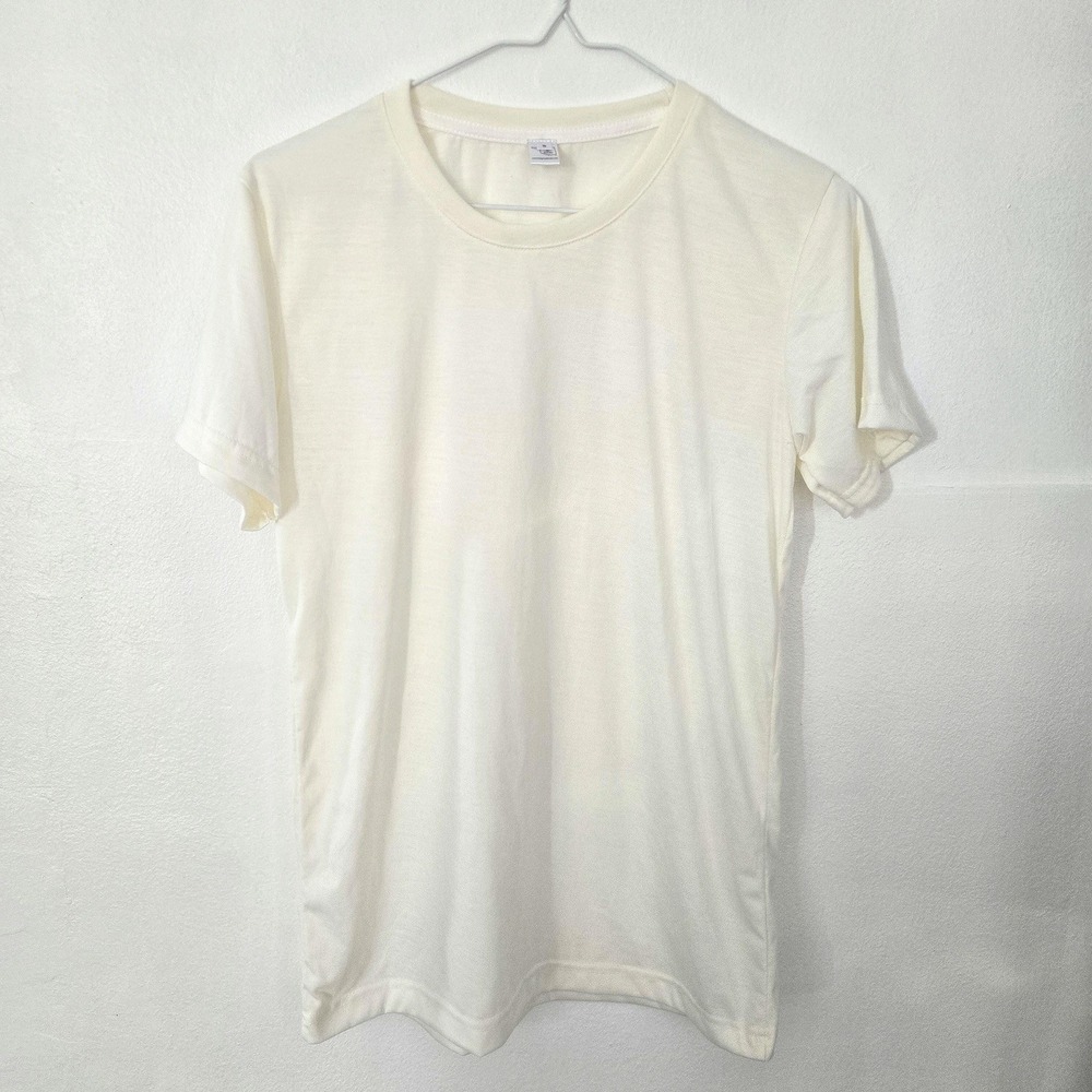 Adult unisex sublimation blank t-shirt cream size small